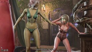 mindflayer and chick caught by half-illithid tiefling, gets rewarded with unspoiled ecstacy