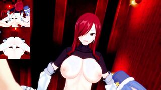 Pixie Tail - Futa Juvia and Futa Erza - Masculine taker POINT OF VIEW [Hentai Animation]