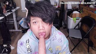 Femboy Gets Caught Dressing Up and Gets INTERNAL EJACULATION!