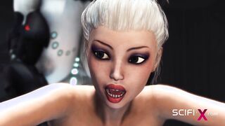 Sci-fi DOMINATION & SUBMISSION. Super-Naughty young blondie luvs to porks with tranny humanoid android