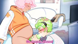 He ambled in on his alien roomie draining off! (Gummy and The Doc, Additional Toon)