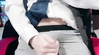 Sissy "ejaculated" in my suit and underwear♡♡【女装 男の娘 crossdresser transgirl メスイキ】