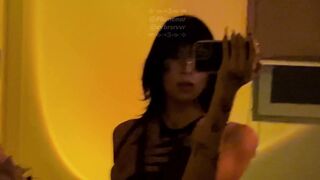 step step-sister and step brother-in-law have to share sofa at motel guest room