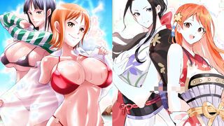 Nami X Nico Robin Lezzie Anime Porn Luxurious Compilation - One Lump