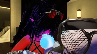 Succubus gives unshaved a bj