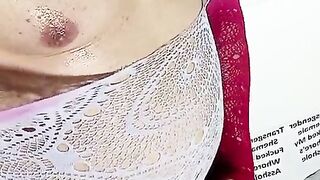 sI'm a t-girl, jerking and fondling my crazy puffies