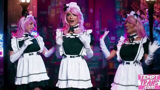 Warm Maid Garments Stunning Tgirls Zariah Aura, Avery Lust and Kasey Kei Get Down and Grubby