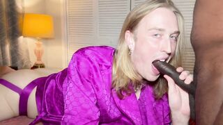 Sexy Blonde TGirl Facefuck by BBC