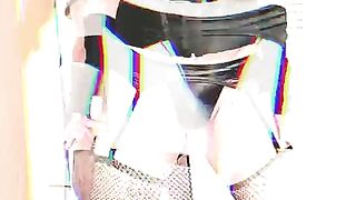 Fantastic Transgirl Kandi Kane Spandex and Leather Footwear De-robe PMV