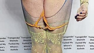An Arab trans : having my facehole torn up and my super-naughty caboose drilled by a fake penis, stuffing it—along with the ball sack—entirely into my rear.