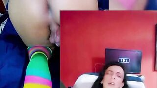 This super-fucking-hot trans woman luvs to rail and opened up her gams to use her homemade fucktoy; listen to her cool screams.