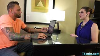 Hot shemale bareback with cumshot