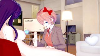 Futa Yuri x Monika[DDLC] — 3 DIMENSIONAL ANIME PORN