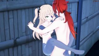 Fischl funbag plumbs Dulic, gets porked against a wall - Genshin Influence Anime Porn.